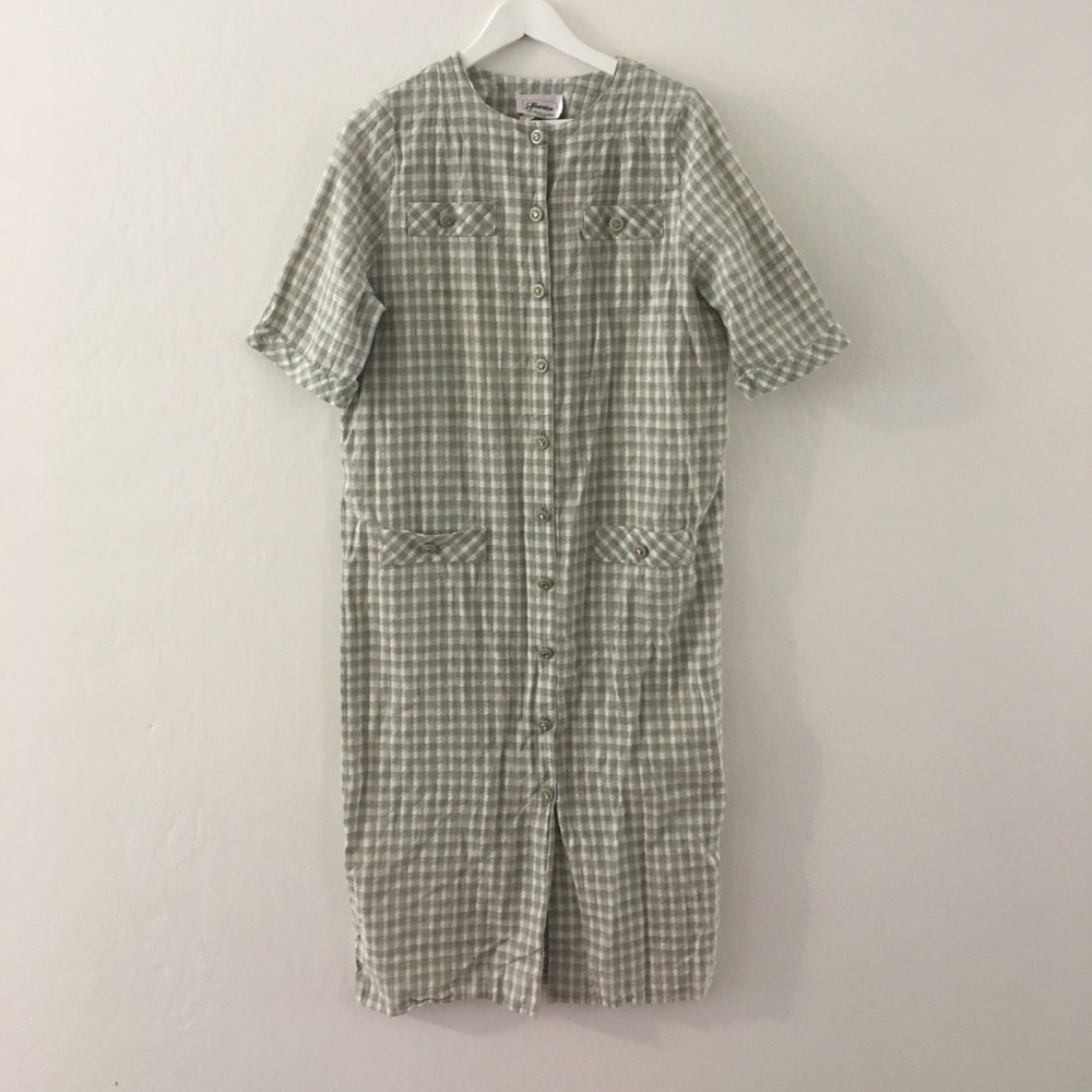 Vintage plaid midi dress